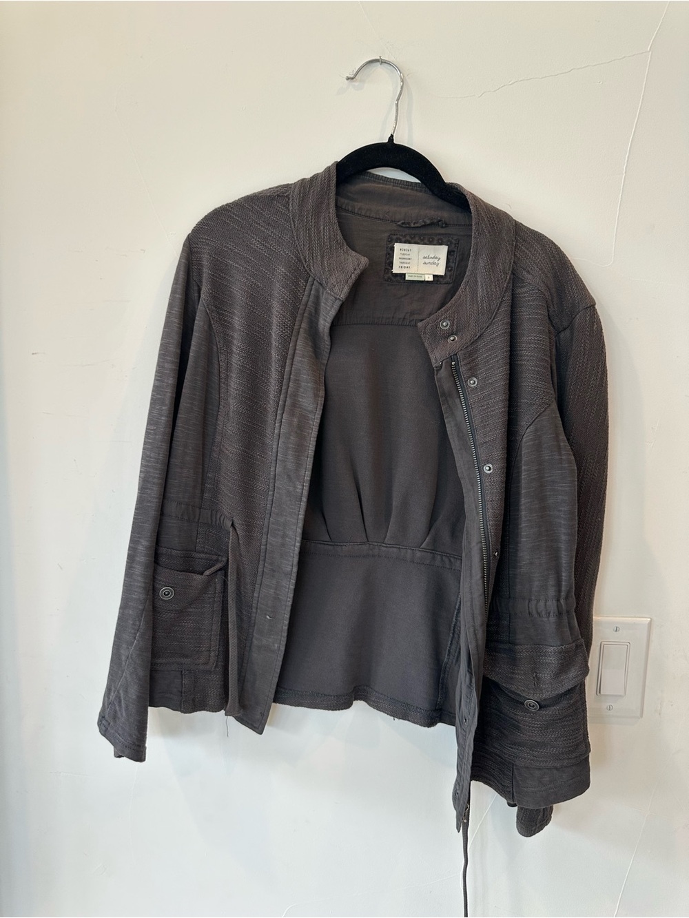 Anthropologie Charcoal Utility Jacket